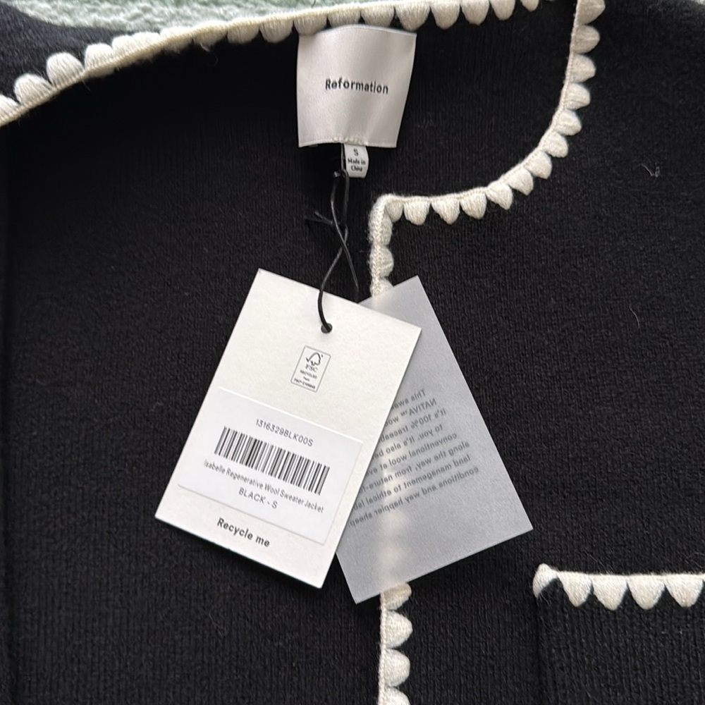 🆕 Reformation Isabelle Regenerative wool sweater jacket - Picture 8 of 8